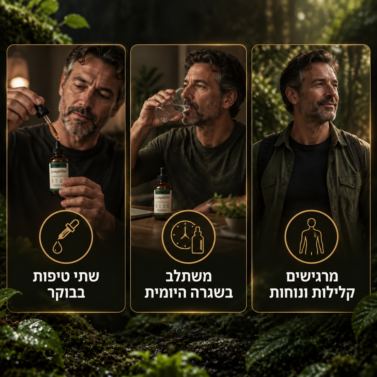 LyonRise LymphFlow - טיפות טבעיות לניקוז לימפתי